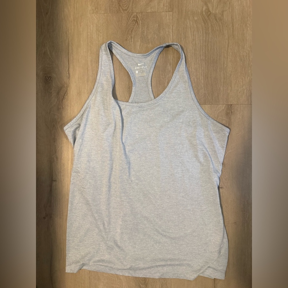 Nike Women's Light Gray Dri-FIT Tank Top